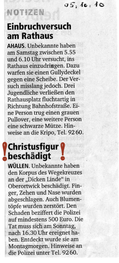 518 Kreuz Vandalismus